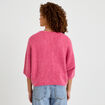 Gilet ample col v manches 3/4 vieux rose femme