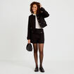 Short en tweed noir femme