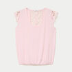 Blouse sans manches pliss&eacute;e rose clair femme
