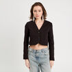 Veste blazer courte noir femme
