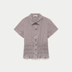 Chemise cintr&eacute;e manches courtes marron femme