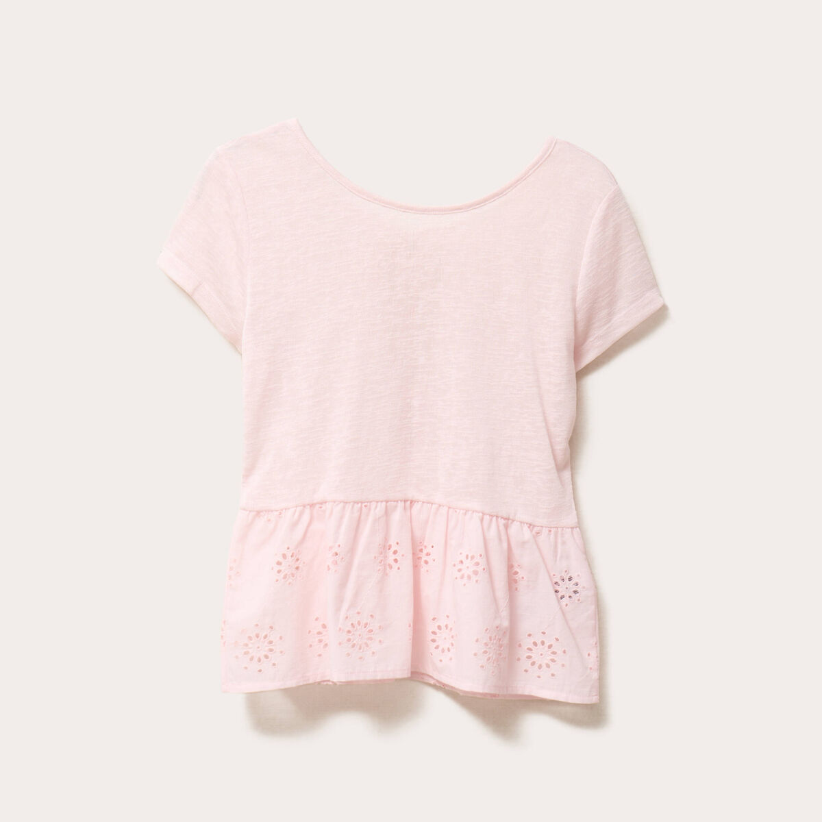 T-shirt manches courtes rose clair femme