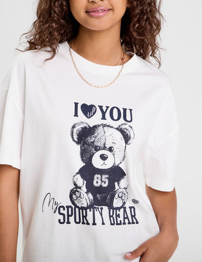 T-shirt manches courtes blanc femme
