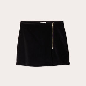 Jupe-short moulante velours noir femme