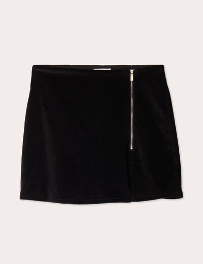Jupe-short moulante velours noir femme