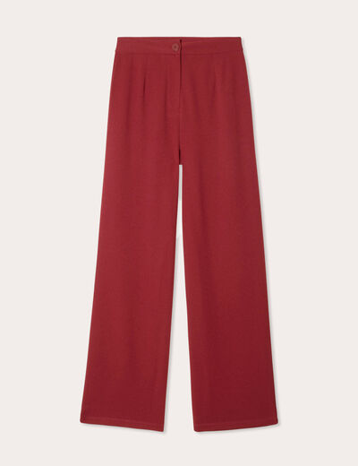 Pantalon large bordeaux femme