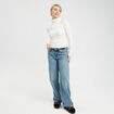 T-shirt col roulé ecru femme