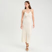 Robe longue évasée ajourée ecru femme