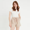 Combishort ceinturée sable femme