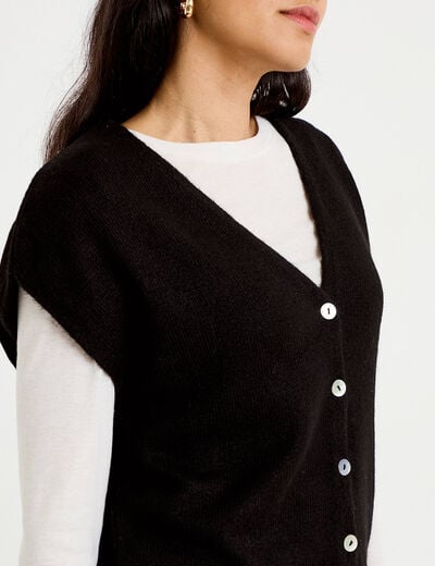Gilet sans manches noir femme