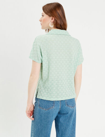 Blouse manches courtes vert clair femme