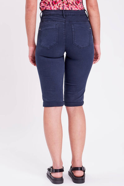 Pantacourt bleu marine femme