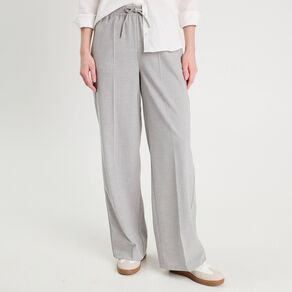 pantalon large taille haute gris clair femme Pantalon large taille haute gris clair femme