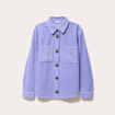 Surchemise oversize col chemise en coton mauve femme