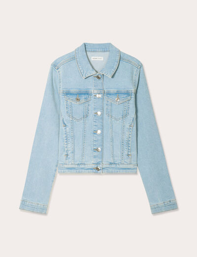 Veste en jean denim bleach femme