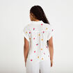 Blouse avec broderie blanc femme