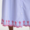 Robe longu&eacute; brod&eacute;e manches courtes bleu roi femme