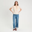 Blouse volants ecru femme