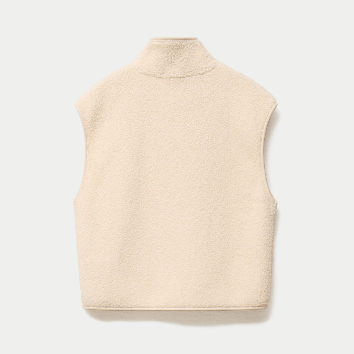 Veste sans manches effet polaire ecru femme