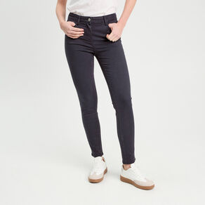 Jeans slim 5 poches bleu marine femme