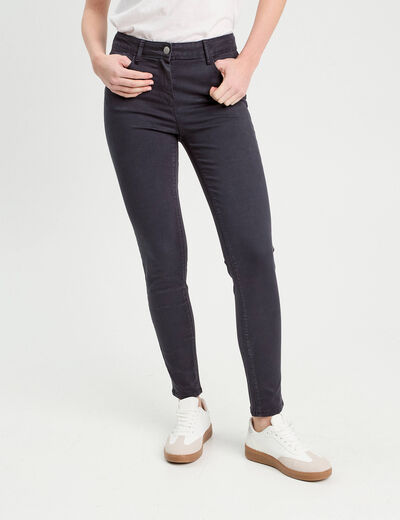 Jeans slim 5 poches bleu marine femme