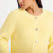 Gilet manches longues jaune clair femme