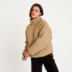 Parka r&eacute;versible effet polaire taupe femme