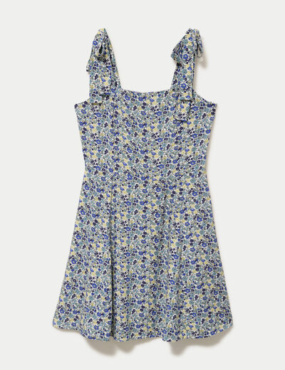 Robe courte &eacute;vas&eacute;e &agrave; fines bretelles blanc femme