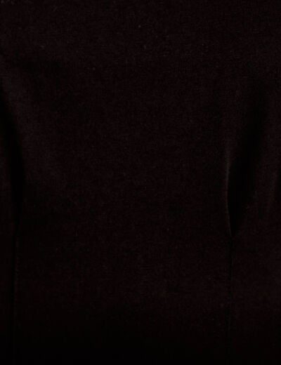 T-shirt cintr&eacute; col rond manches courtes noir femme