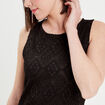 Robe midi moulante dentelle noir femme