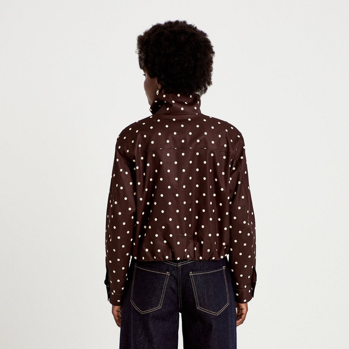Veste oversize manches longues marron chocolat femme