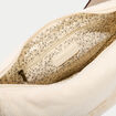Sac banane velours c&ocirc;tel&eacute; ecru femme