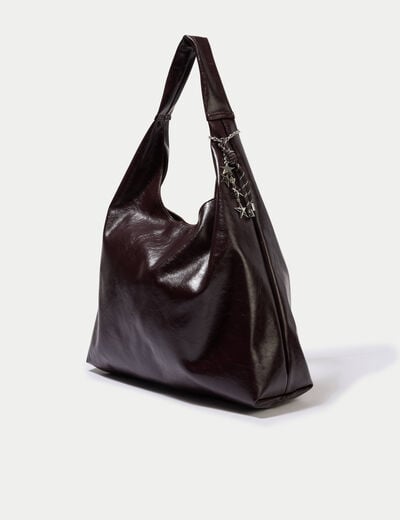 Sac avec pendentif charms bordeaux femme