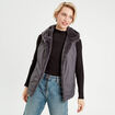 Doudoune réversible sans manches gris clair femme