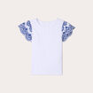 T-shirt manches brodées blanc femme