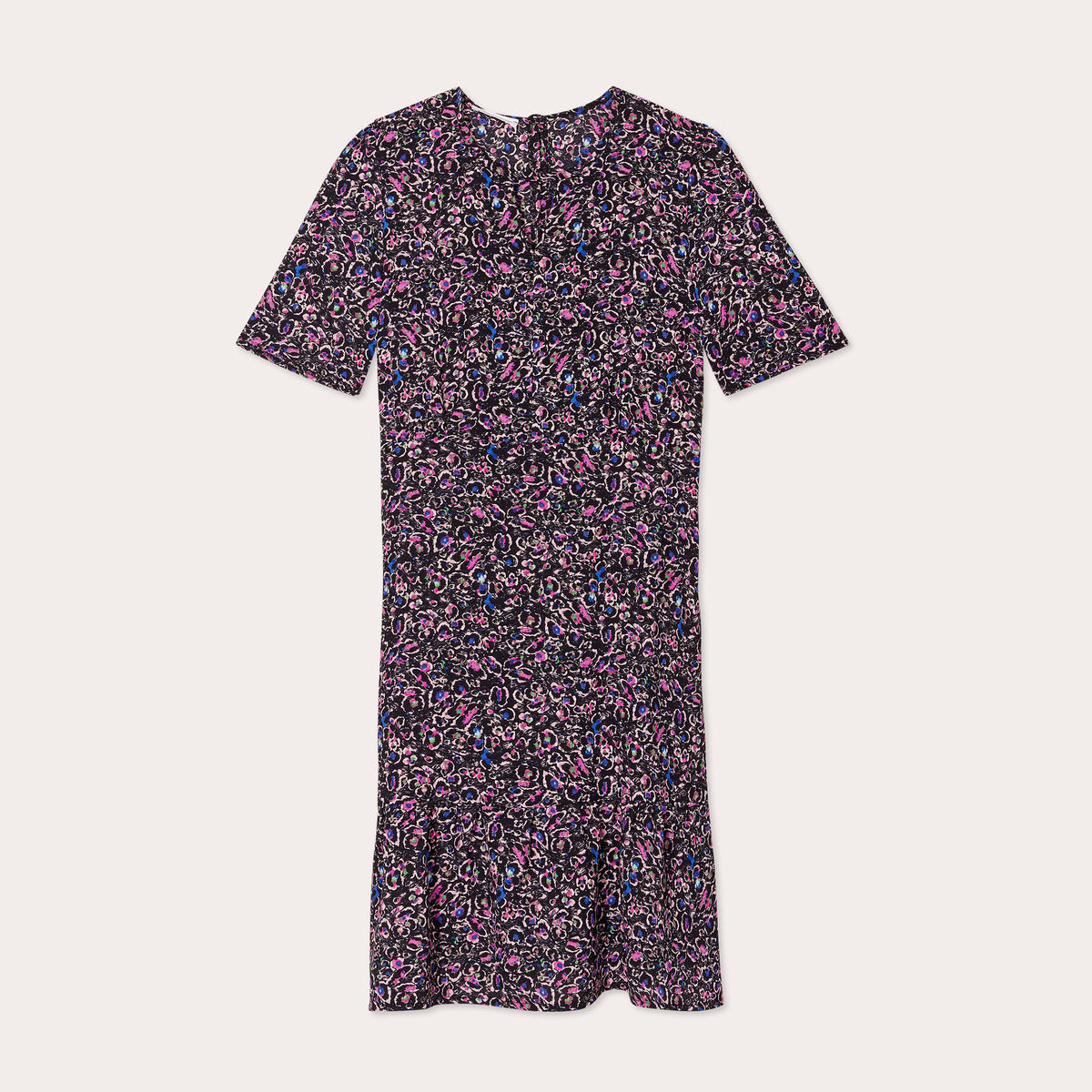 Robe ajust&eacute;e d&eacute;tail col noir femme