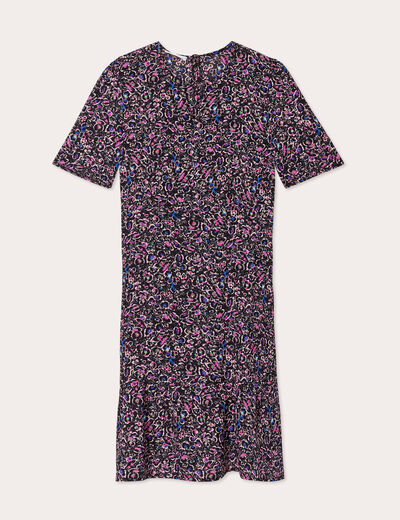 Robe ajustée détail col noir femme