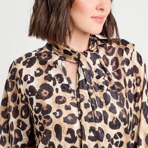 blouse col lavalliere beige femme Blouse col lavallière beige femme