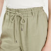 Short regular contenant du lin vert kaki femme