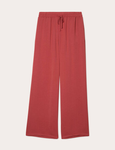 Pantalon large fluide vieux rose femme