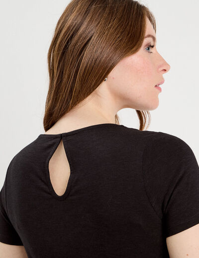 T-shirt manches courtes noir femme