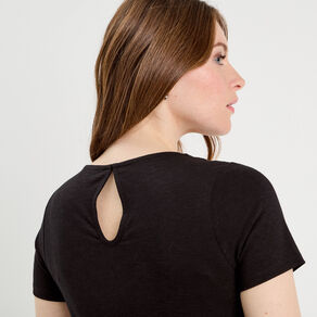 t shirt manches courtes noir femme T-shirt manches courtes noir femme