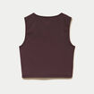 D&eacute;bardeur col rond activewear marron fonc&eacute; femme