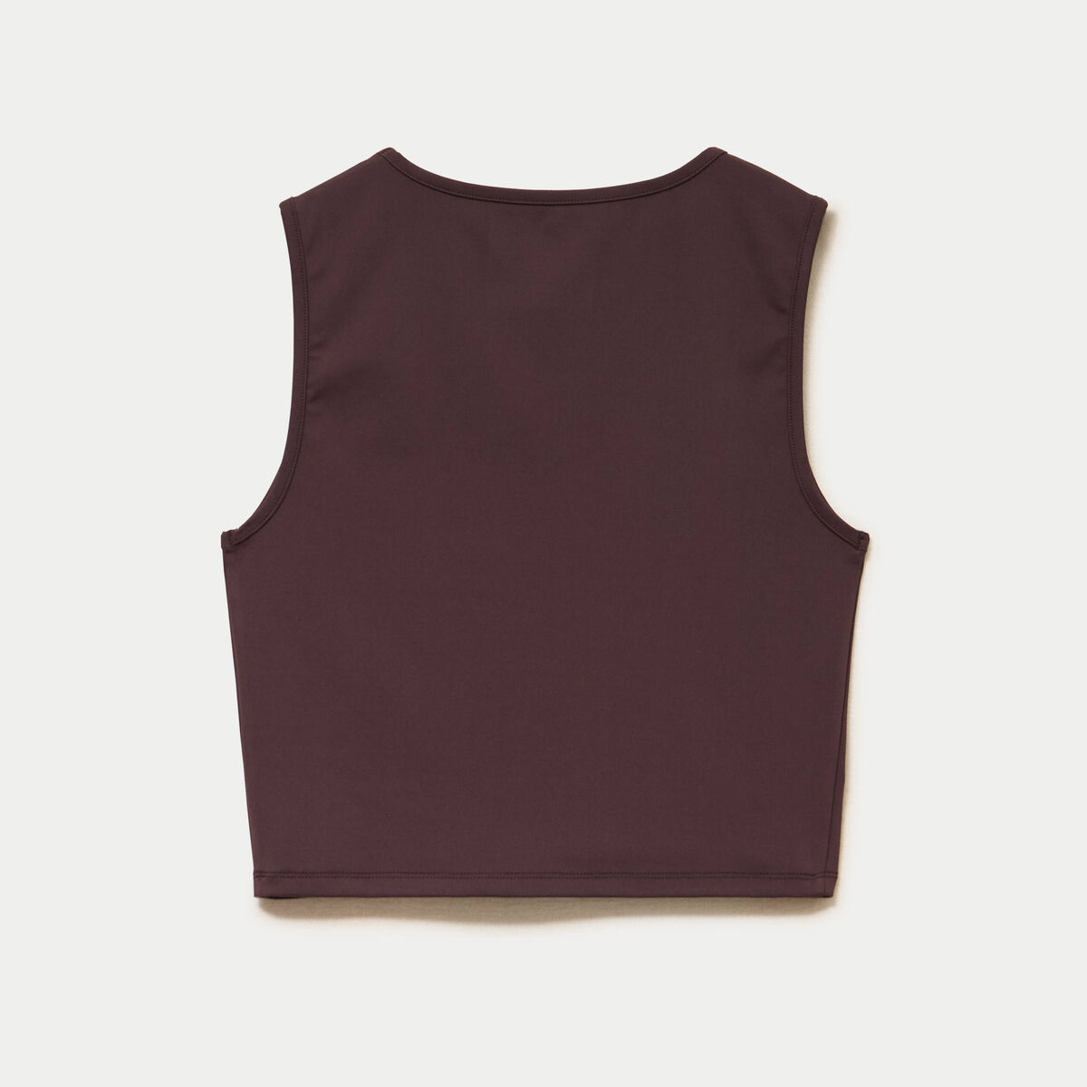 D&eacute;bardeur col rond activewear marron fonc&eacute; femme