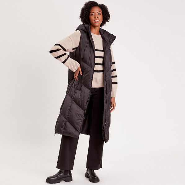 doudoune longue sans manches noir femme Doudoune longue sans manches noir femme