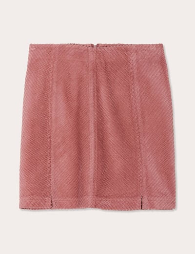 Jupe trapèze en velours vieux rose femme