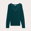 Pull manches longues vert foncé femme