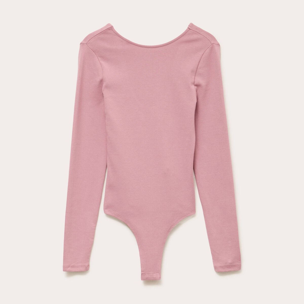 Body cintr&eacute; manches longues bateau vieux rose femme