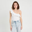 Débardeur asymétrique blanc femme