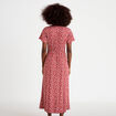 Robe longue &eacute;vas&eacute;e col v dentelle terracotta femme